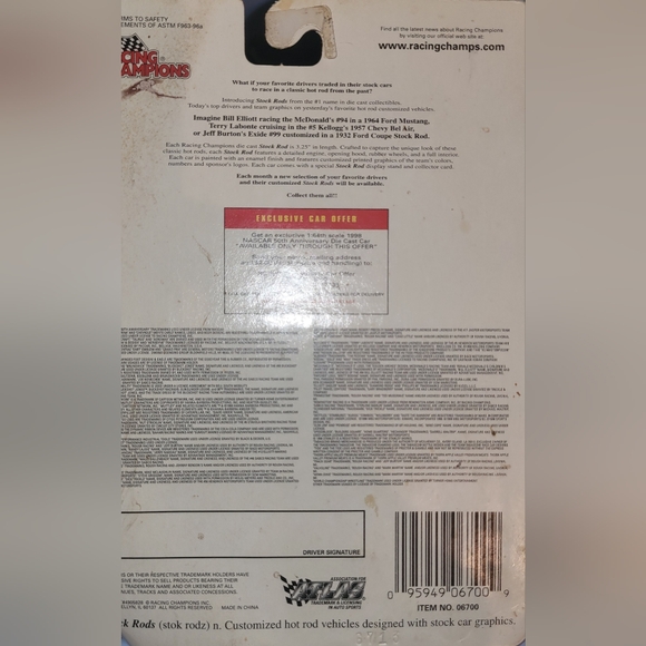 Racing Champions Stock Rods #6 50th Anniversary Limited Edition 1 of 19,998 - Picture 3 of 3